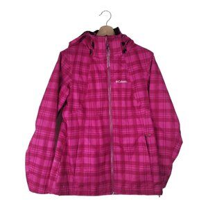 Columbia Outer Shell Ski Jacket. Woman's Pink Check MEDIUM.